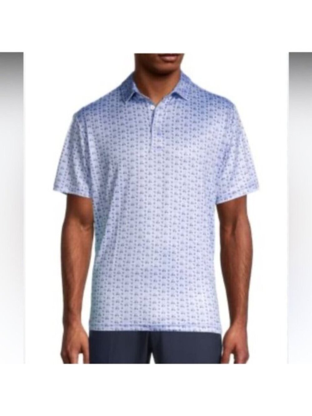 Taylor Byrd Men's Blue Short Sleeve Performance Golf Polo Shirt Size Large